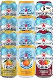 San Pellegrino Variety Pack! Lemon, Orange, Orange and Pomegranate Natural Sparkling Fruit Juice, 11.15oz Can (4 x 3 Flavors, Total of 12 Cans)