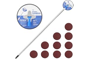 AZURE CANTARA Drywall Pole Sander, 9 Inch Radial Sander with Adjustable Extension Pole, 360°Rotatable Round Circular Hand Sanding Head for Ceilings & Walls, Includes 10pcs Sanding Sheets (80,100,120,180,240 Grit)