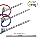 SafetyCare Stainless Steel ParaCord & Leather Stitching Fid Lacing Needle & Splicing Fid - Combo Pack - For Laces and Strings &ndash; Includes &ndash; 3 Sizes Fid Needles and 1 Fid Splicing Hollow Sleeve