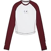 PUMA Women's BMW M Motorsport Babydoll Long Sleeve T-Shirt, Ruby Shimmer AH25, X-Small