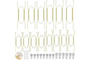 Plate Hangers for The Wall, 14 Pack Stainless Steel Wall Plate Holder Set with Hooks – Invisible Display for 5.5–12.5 Inch De