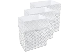 Clean Cubes 13 Gallon Disposable Pop-Up Trash Cans (3-Pack) with Fitted Bags – Foldable Garbage & Recycling Bins for Parties, Events & Kitchen (Trellis, 17" H x 13.5" W x 10" D)