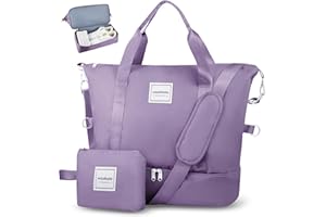 WOOMADA Weekender Bag for Women, Travel Duffel Bags with Shoe Compartment & Wet Pocket, Personal Item Bag for Airlines