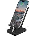 T TARANTO Cell Phone Stand, Portable Phone Holder, Clear Phone Stand for Desk (Black)