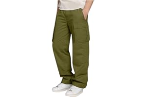 Cargo Pants for Kids Boys Straight Leg Sweatpants Loose Elastic Waist Joggers Preppy Pocket School Uniform Pants