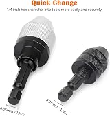 EEEKit Keyless Drill Chuck Conversion Tool 2Pcs 1/4 Hex Shank Adapters view 3