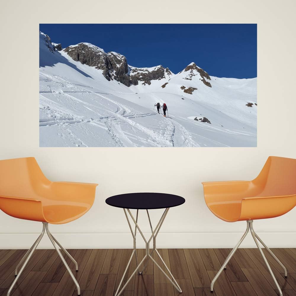 Amazon ウォールステッカー Mu3アクセント壁紙 バックカントリー W1060 H600mm スキー 雪山 登山 パノラマ 高山 冬 マウンテン 写真 旅行 風景 景色 絵画 ポスター シール アート ウォールステッカー オンライン通販