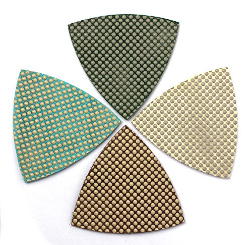 Glass Triangular Sanding Pads,Diamond Triangular Polishing Pads for Granite Marble Glass Concrete by Z-LION