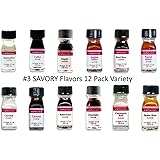 LorAnn SS Pack #3 of 12 Savory Flavors in 1 dram bottles (.0125 fl oz - 3.7ml) bottles