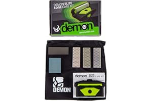 DEMON UNITED Elite X Ski and Snowboard Edge Tuner- Includes Side Edge Multi-Tool, 3 Diamond Stones, Steel File and Gummy Stone- Ski Edge Tuner and Ski Edge Tool Combo Kit