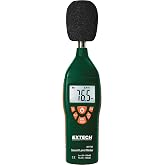 Extech 407732 Type 2 Digital Sound Level Meter 35 to 130 dB | ANSI/IEC 651, dual range, A/C weighting, fast/slow, data hold, max hold, windscreen, 9V battery