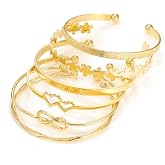 LXSSLY 19Pcs Gold Bangle Bracelets Set for Women Boho Multi Layer Stack Textured Bracelets Indian Chunky Bangle Bracelet for Women Teen