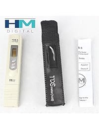 HM Digital TDS metros TDS 3 Handheld TDS de temperatura (ppm) Tester, 0 9990 ppm, 1 ppm Resolución, +  2  Lectura Precisión Calidad del Agua de pruebas para cultivos hidropónicos potable Acuarios Piscinas etc.