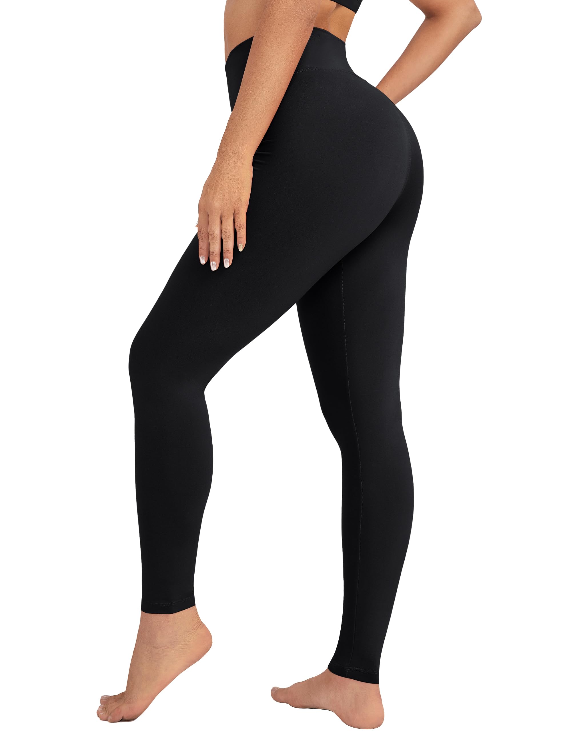 Photo 1 of One Size - VALANDY Creamlush Women’s High Waist Tummy Control Yoga Pants Workout Running Sports Tights Leggings Black One Size