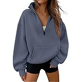 Trendy Queen Womens Sweatshirts Quarter Half Zip Pullover Hoodies Fall Fashion 2026 Winter Fleece Jackets Sweaters