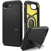 Spigen Tough Armor MagFit for iPhone 17e / 16e Case, Black | Compatible with Magsafe, Wireless Charging, Kickstand, Military-Grade Drop Protection