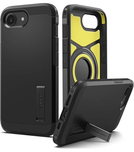 ENCASED AirShield Cover Per IPhone 15 Con Supporto Magnetico | Anello Di Presa E Cavalletto, Compatibile MagSafe, Nero/Trasparente