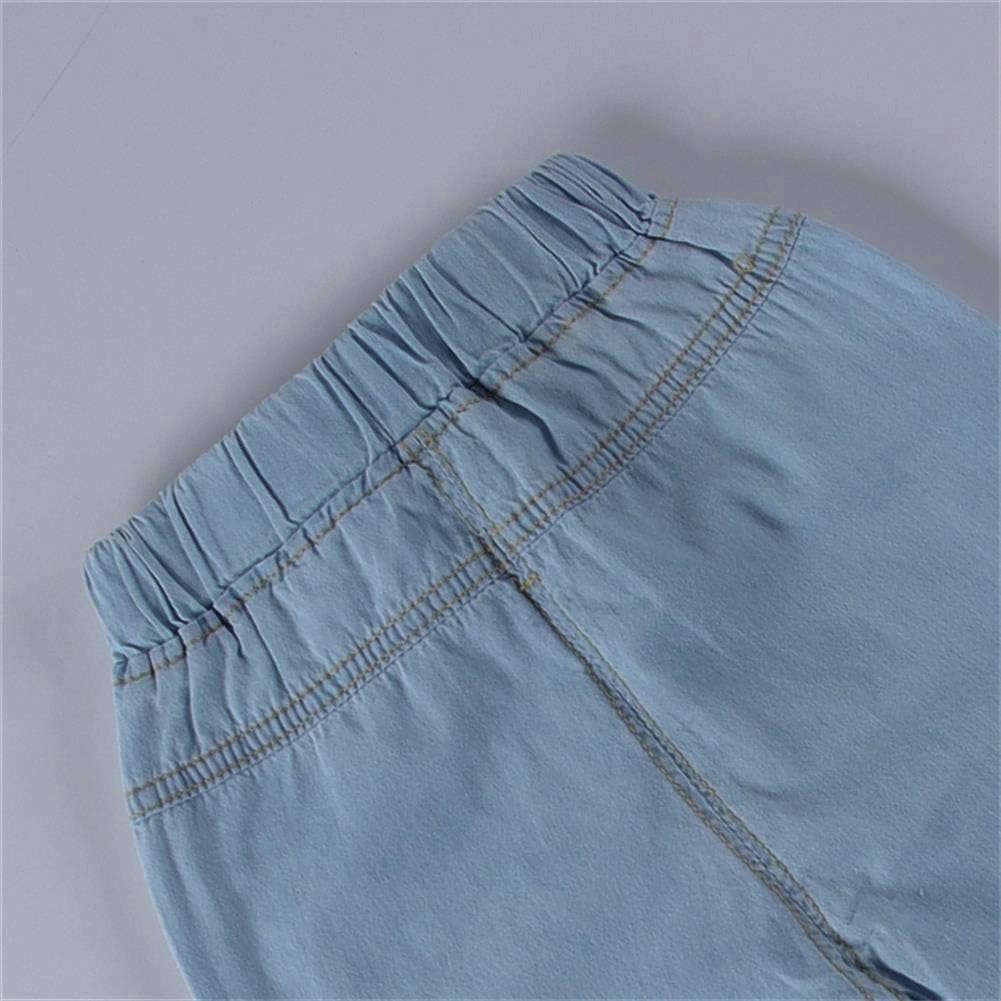 MODNTOGA Toddler Kid Boys Girls Elastic Waist Denim Jeans Summer Pants Blue: Clothing