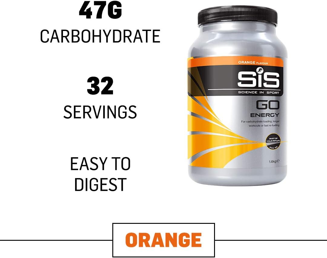 Science In Sport GO Energy Powder Energy Drinks, Orange Flavour, 47g of Carbohydrates, 32 Servings Per 1.6kg - Image 3