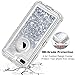 Coolden iPhone 8 Plus Case, iPhone 7 Plus Case, 3D Glitter Shell Clear Quicksand Liquid Cover Dual Layer Shockproof Bumper Impact Resistant Anti-Drop Skin for 5.5” Apple iPhone 7 +/8 + (Silver)