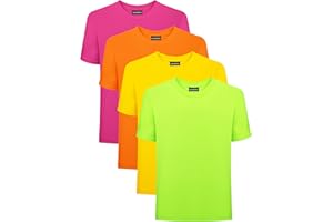 Nodarshes 4 Pack Neon T Shirts for Boys UPF 50+ Quick-Dry Short Sleeve Athletic Shirts Summer Sports Tees for Teens 7-14Y