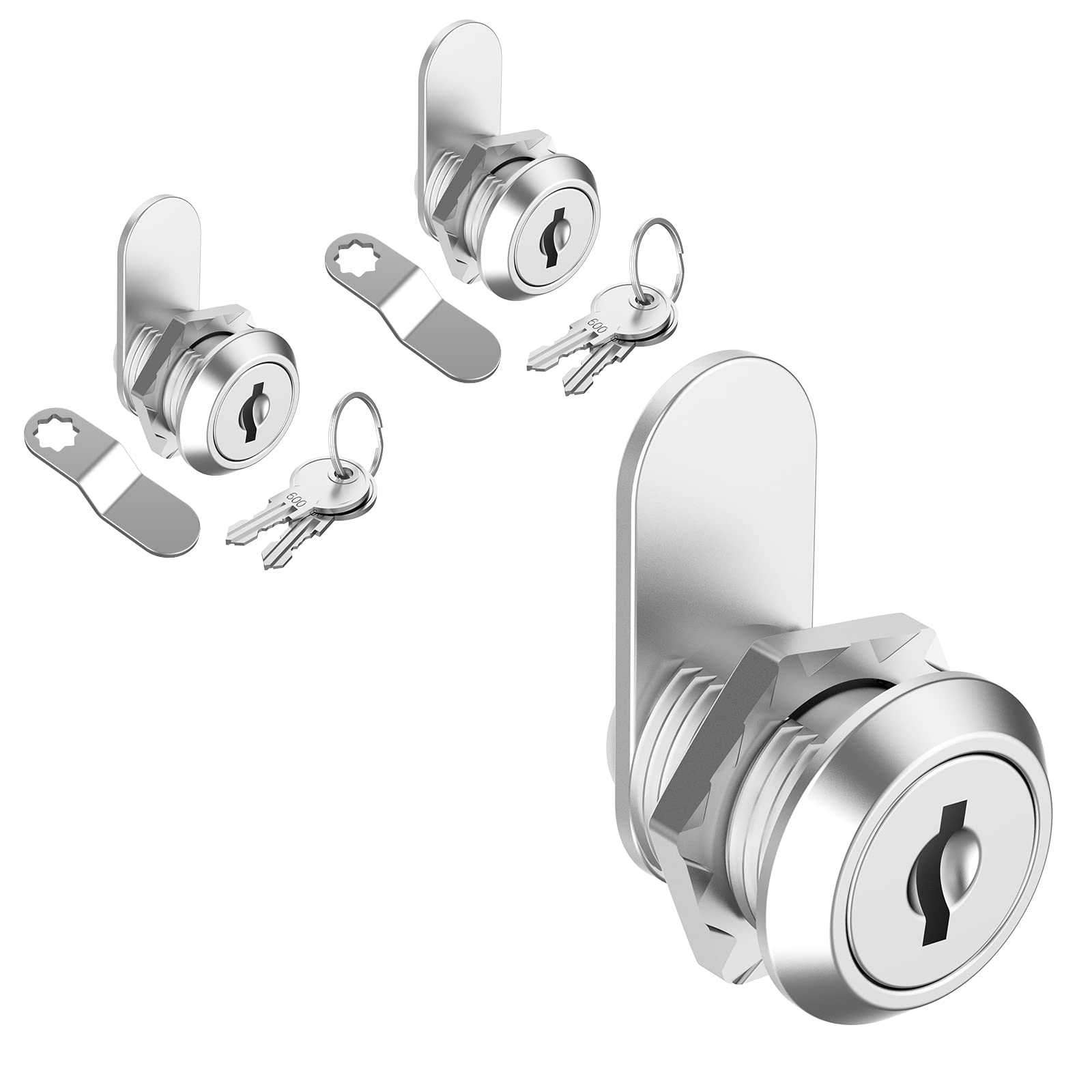 inBovoga 2 Pack Cabinet Locks with Keys, 5/8" Cam Lock Keyed Alike, Mailbox Lock Replacement Secure File Drawer Tool Box RV Door, Zinc Alloy