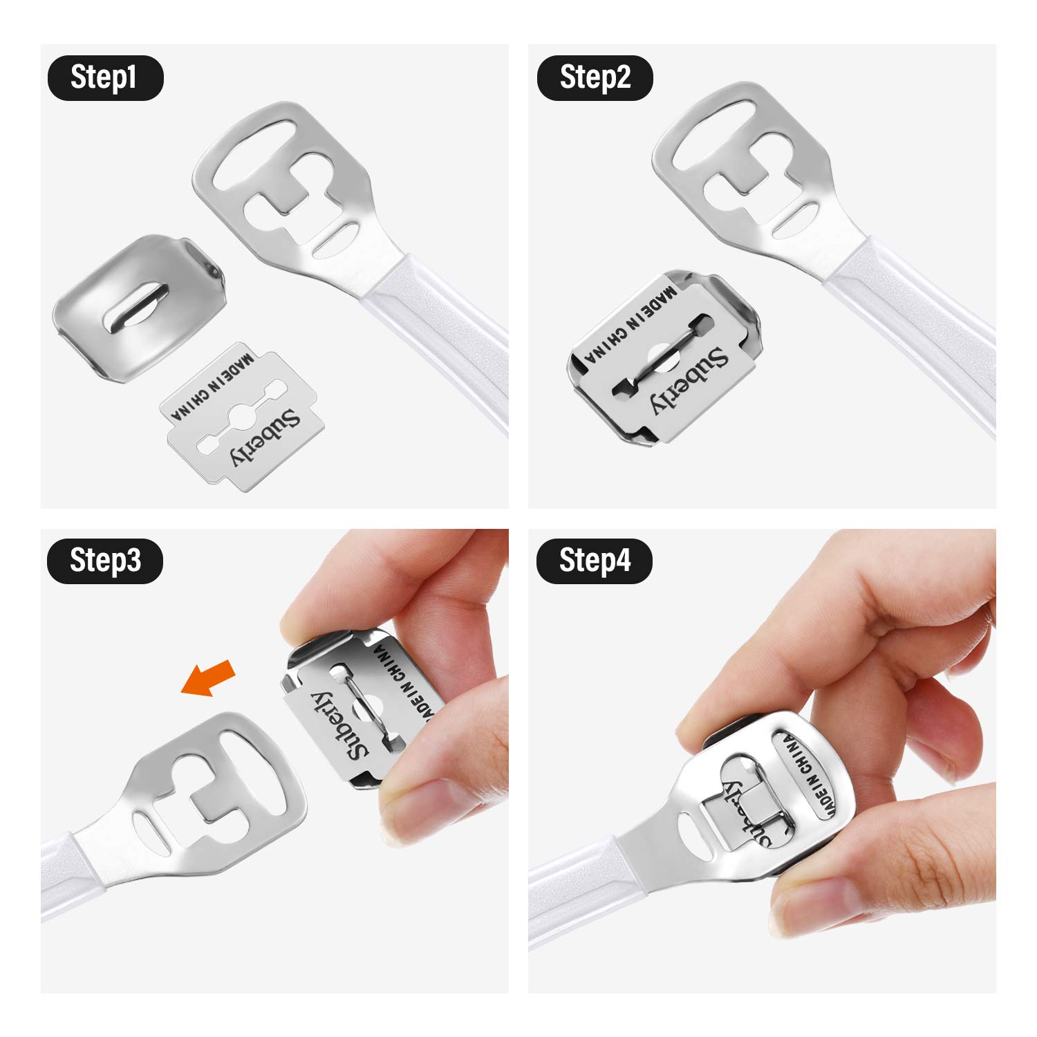 24 Pieces in Total, 2 Callus Shaver Sets Include 20 Replacement Slices 2 Callus Shavers and 2 Foot File Heads Foot Care Tools Hard Skin Remover for Hand Feet (White) : Beauty