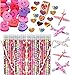 Valentine’s Day Heart Party Favor Set Bulk, 36 Assorted Pencils, 36 Colorful Smiley Erasers, Valentine Funky Heart Roll of 100 Stickers, 36 Foam Mini Gliders, Fun Supplies and Prizes for Kids, By 4E’s Novelty