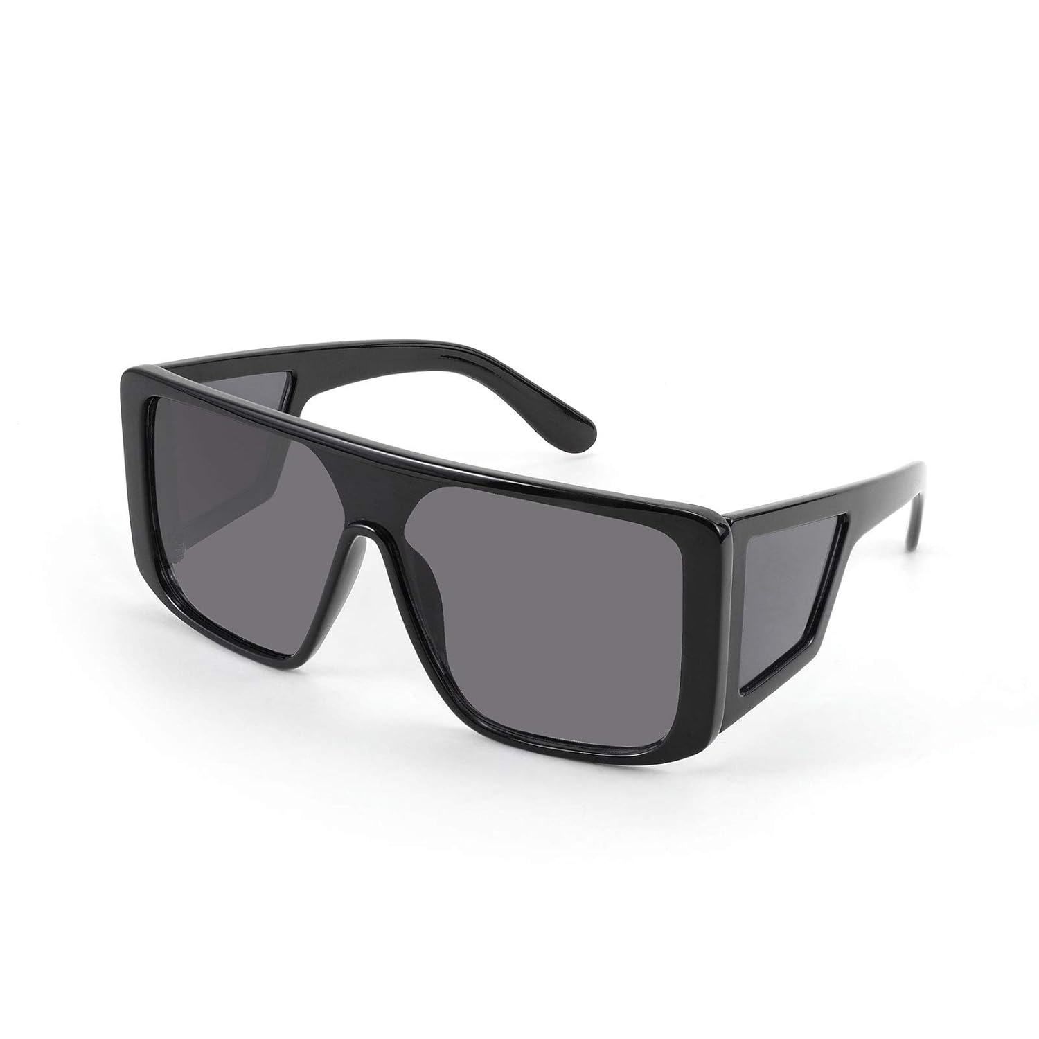 Buy FEISEDY Shield Square Oversized Flat Top Men Sunglasses Fashion