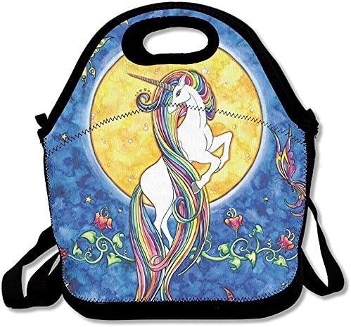 Starowas Unicorn With Rainbow Hair Lunch Tote Bag Bags Awesome Lunch Handbag Lunchbox Box For School Work Outdoor