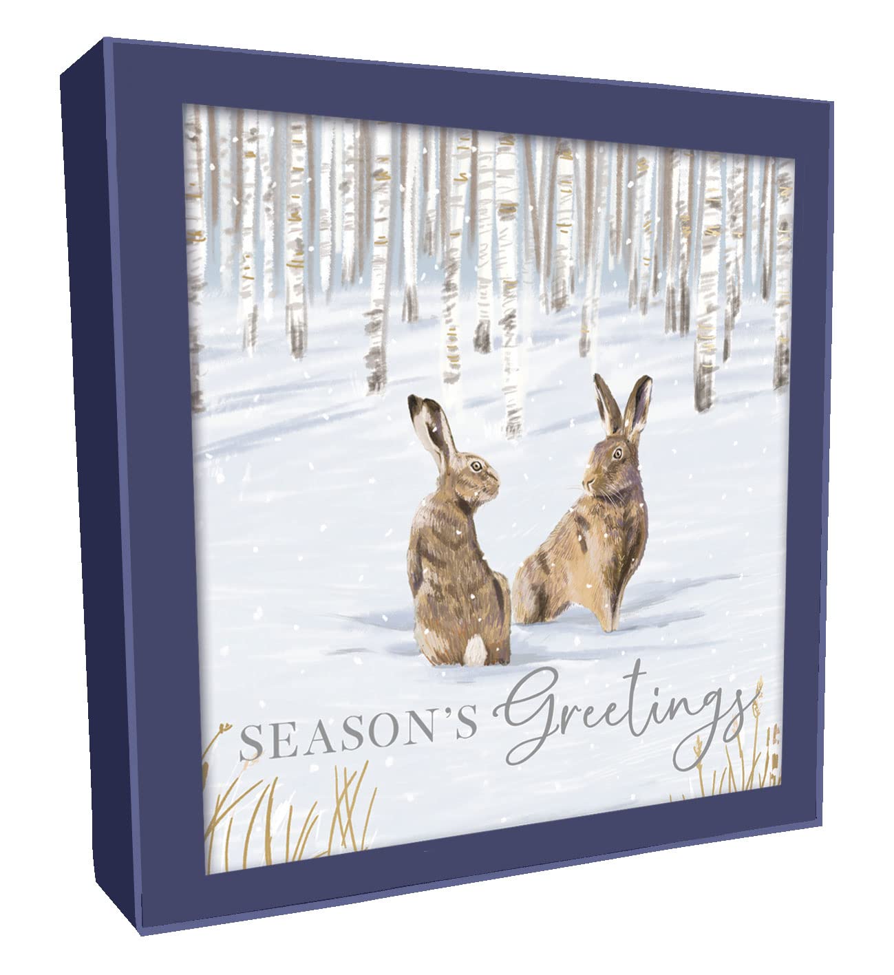 Box of 8 Foiled Xmas Hares & Pheasants Christmas Cards In 2 Designs Boxed Cards XCPS013
