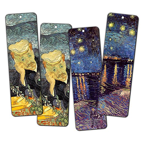 image for Creanoso Van Gogh Bookmarks (12-Pack) - Starry Night - Sunflowers - Ir