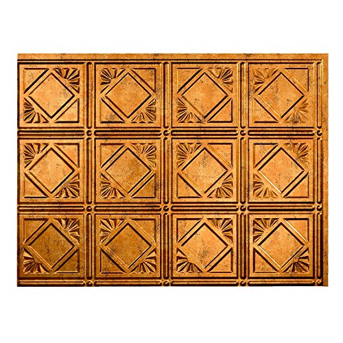 Fasade Easy Installation Traditional 4 Muted Gold Backsplash Panel for Kitchen and Bathrooms (18" x 24" Panel) - Thumbnail 2