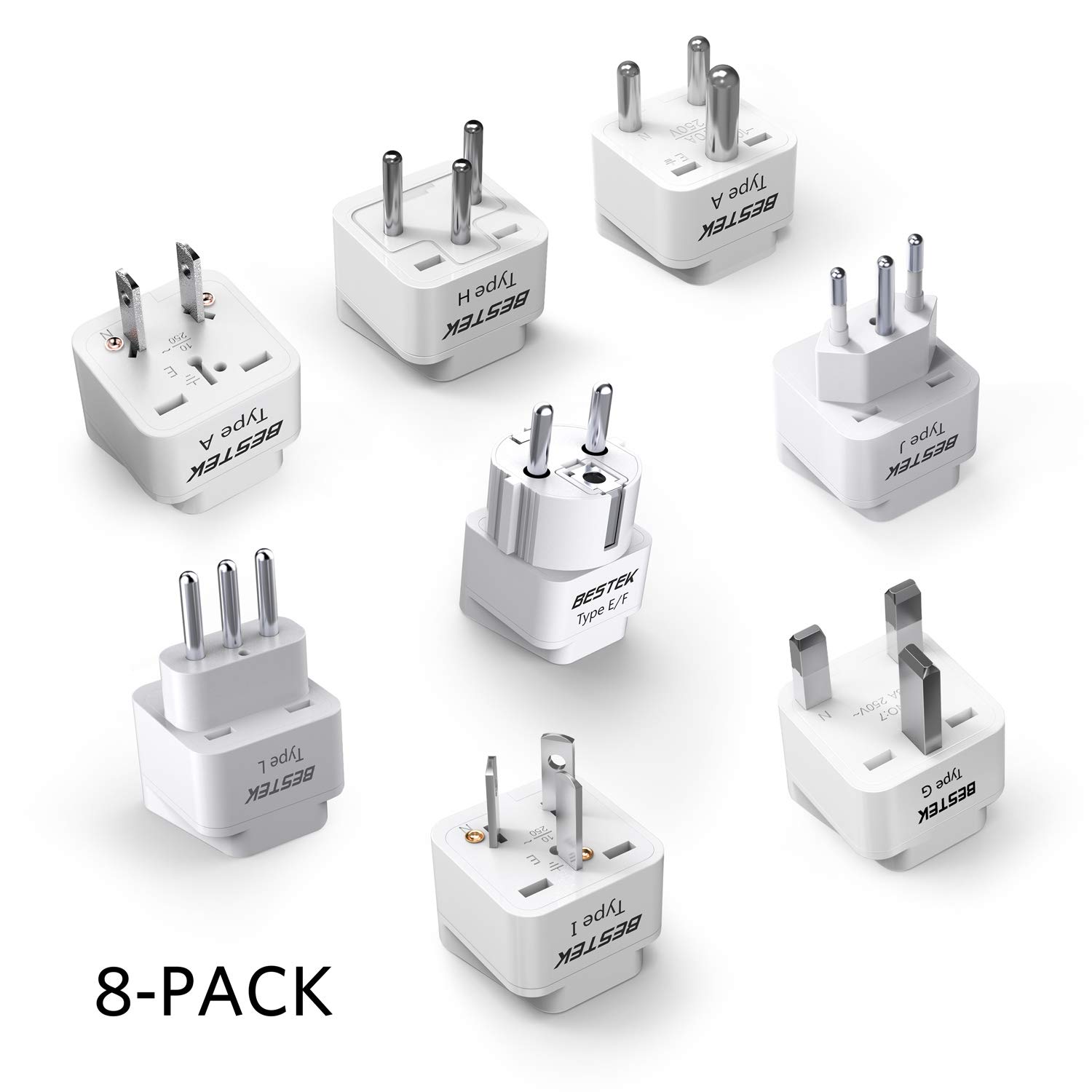 BESTEK Worldwide Travel Plug Adapter Set, Grounded Universal Power Plug