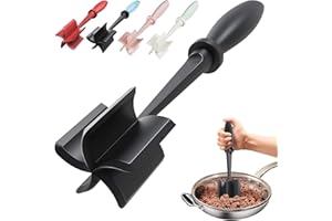 Shadowgallery Upgrade Meat Chopper, Heat Resistant Nylon Masher for Hamburger Meat, Ground Beef, Non-Stick, BPA Free, Black