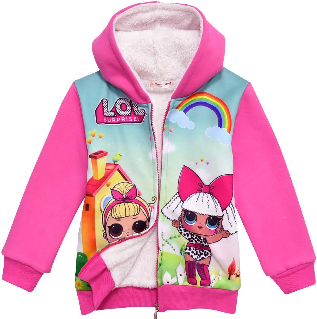 Baby Girls Coat Christmas Fleece Hooded Cartoon Kids Jackets Winter Hoodie Outerwear