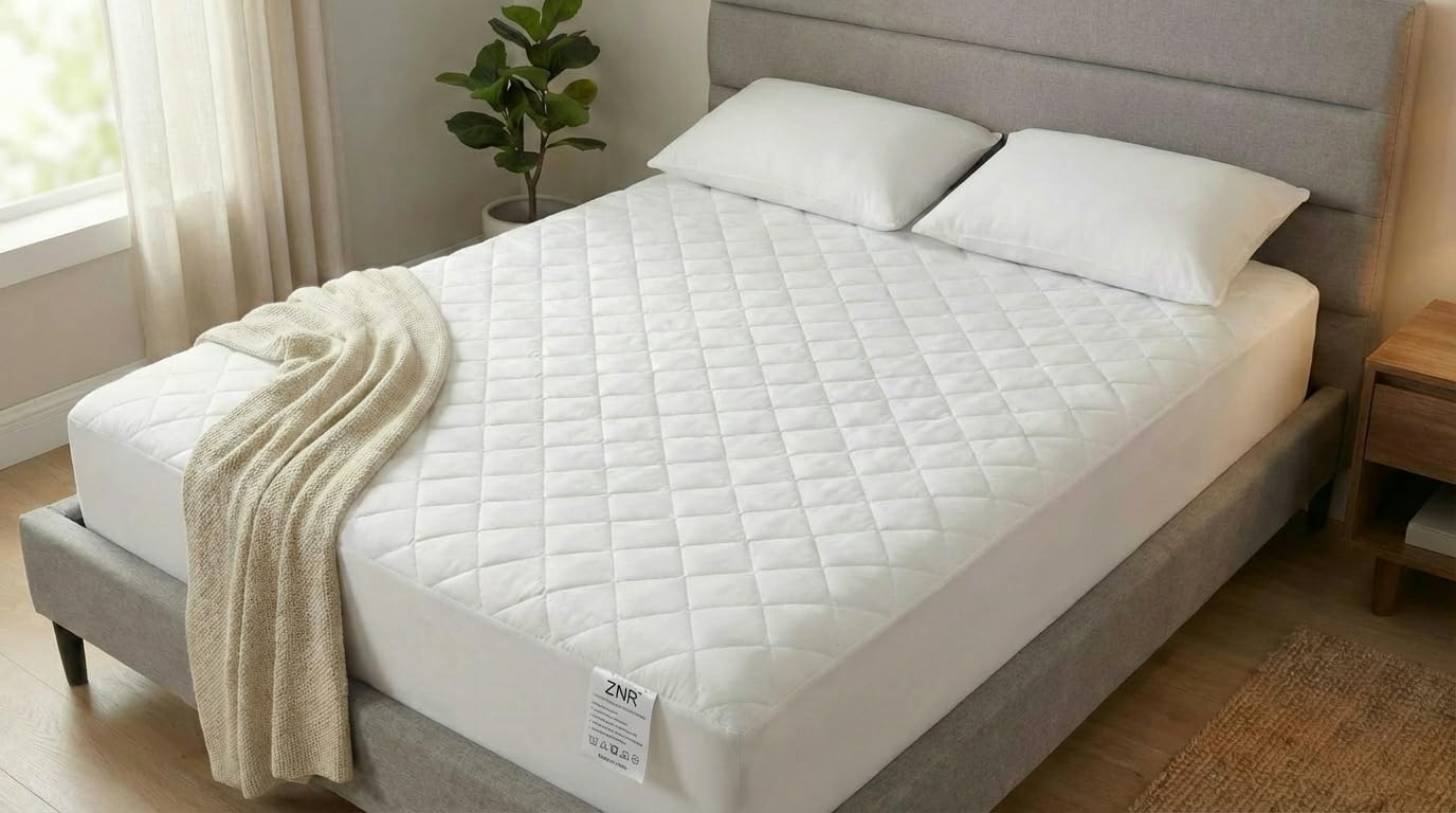 Style and Choice® Quilted Mattress Protector | 30 CM Deep Skirt | Fitted Sheet Style Bed Cover | Hypoallergenic | Dust Mite Proof | Breathable | Noiseless (Non-Waterproof, King)