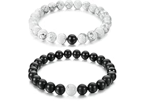Nathalie Natural Healing Crystal Bracelets For Women/Men, Gorgeous Semi-Precious Gemstones Stretch Beaded Bracelets for Men/W