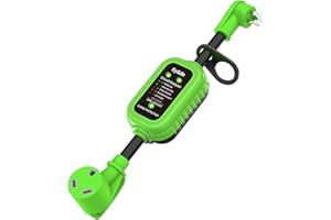 EyGde 30 Amp to 15 Amp 110V RV Adapter with Surge Protector 5000J, Patented 5-15P Male to TT-30R Female RV Adapter Plug 16.3 inch, Circuit Analyzer Voltage Protector for Camper Travel Trailer