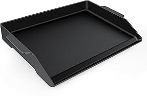 FLAMEDUTY Universal Cast Iron Griddle 23" X 16",Pre-Seasoned Nonstick Coating Stovetop Griddle For All Gas Grills And 4 Burner Range Oven,Cast Iron Grill Pan for Stove Top With Extra High Sidewalls