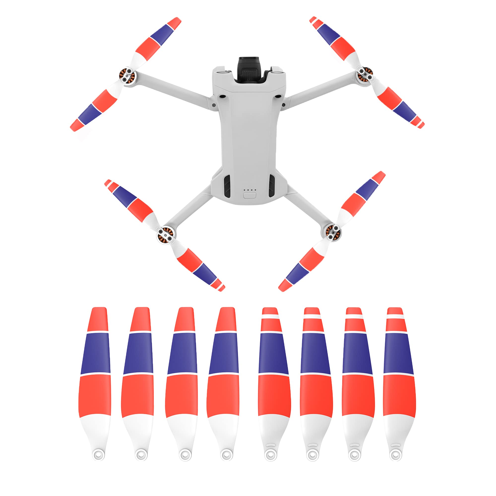 Fututech 8 Pieces 6030F Propeller for DJI Mini 3 Pro, Noise Reducing, Good Elasticity, Multicolor, Intermediate Skill Level