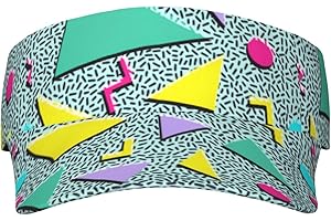 ADHOKMJL 90s Vintage Music Party Retro 90'S Visor Hats for Women Men, Adjustable Wide Brim Sun Caps for Sports Golf