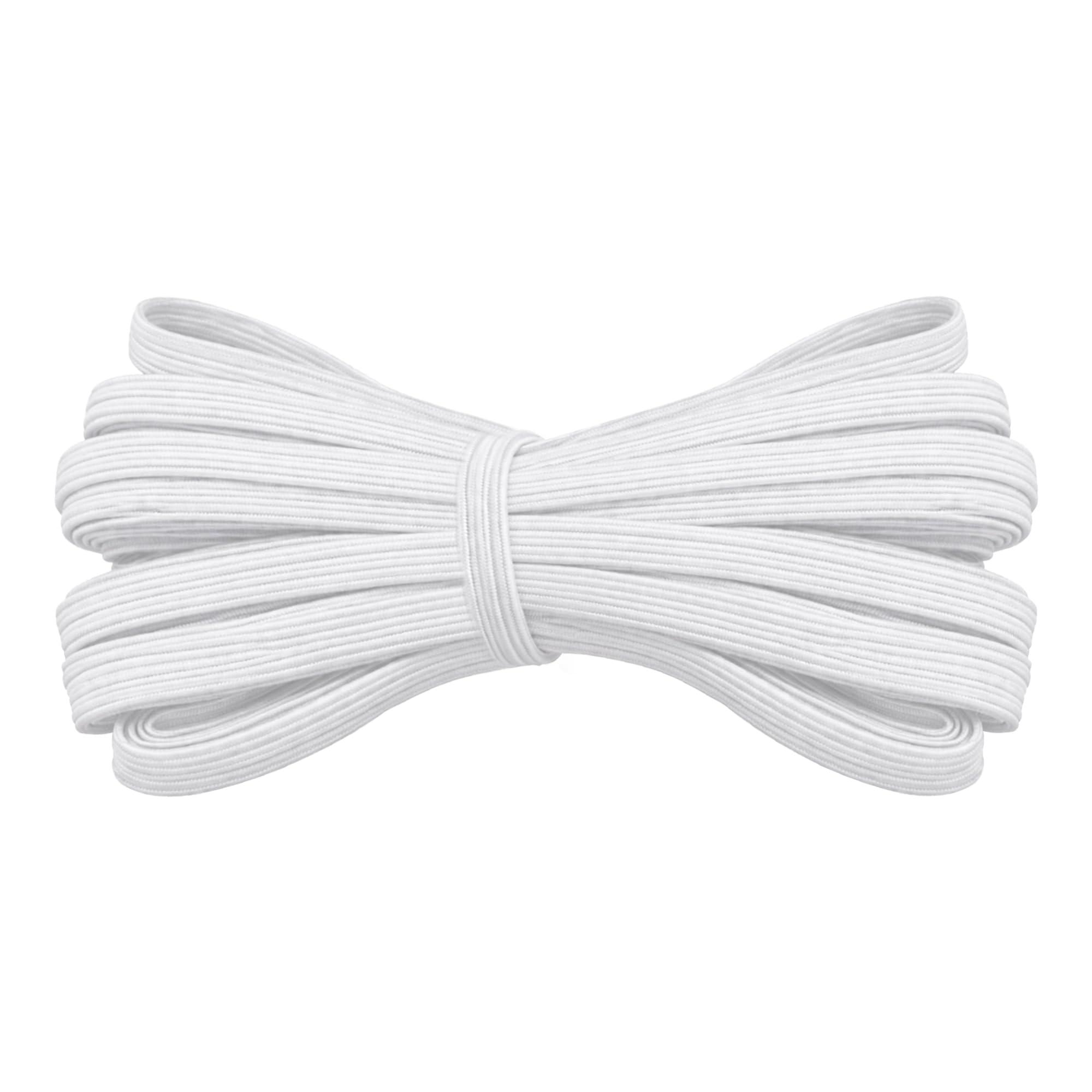 Trimming Shop 12mm (1/2 Inch) Wide Flat Elastic Band, Stretchable Waistband Tape Elastic Cord for Sewing Clothing, Garments, Dressmaking, DIY Craft Projects, White, 50 Metres