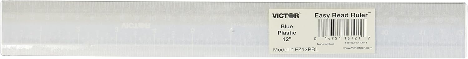 dual color 12 easy read ruler plastic inches centimeters millimeters