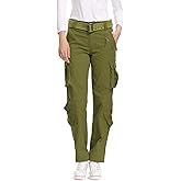 OCHENTA Cargo Pants for Women with Pockets, Casual Military Tactical Combat Outdoor Wear Army Green Size 16