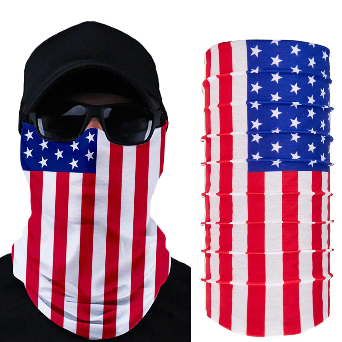 TUONROAD Multifunktionstuch Bandana Tuch Usa Flagge Multifunktions Magic Elastische Outdoor AktivitäTen Hilltop Schlauchtuch Headband Kopfband Herren