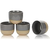 VanEnjoy Espresso Cups Set of 4 Stackable Coffee Mugs Colorful Unique Ceramic Glazed Demitasse Espresso Cups Gray Ceramic Espresso Mugs 5oz Espresso Cups for Tea Coffee