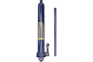 TCE 8 Ton Hydraulic Long Ram Jack with Single Piston Pump and Clevis Base (Fits: Garage/Shop Cranes, Engine Hoists, and More) w/Handle, Blue, AT30806U