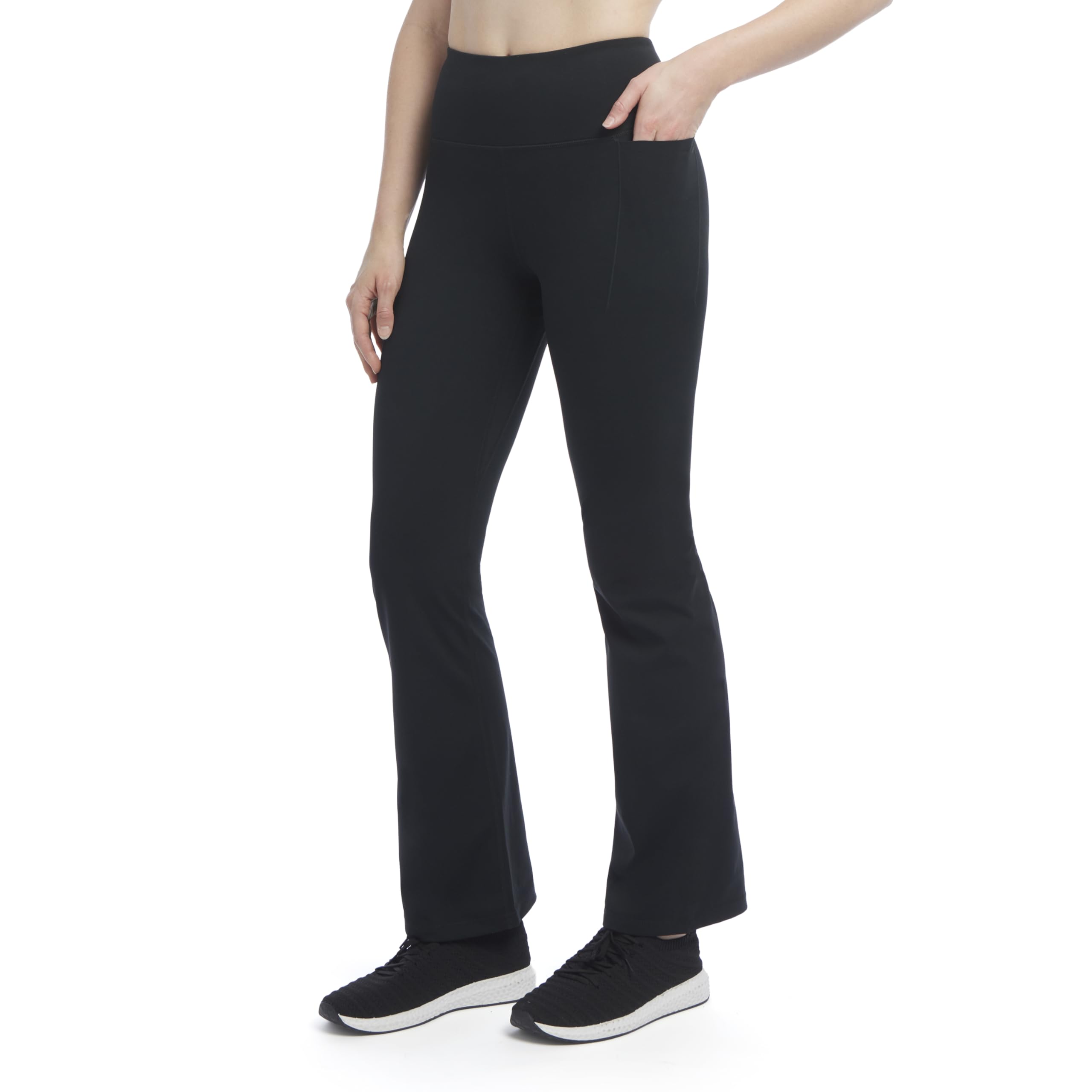 Photo 1 of Jockey Women's Active Nylon Yoga Pants with Pockets, Deep Black, Small