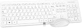 Rii RK200 Wireless Keyboard and Mouse 104 Keys UK Layout White (AAA Battery)